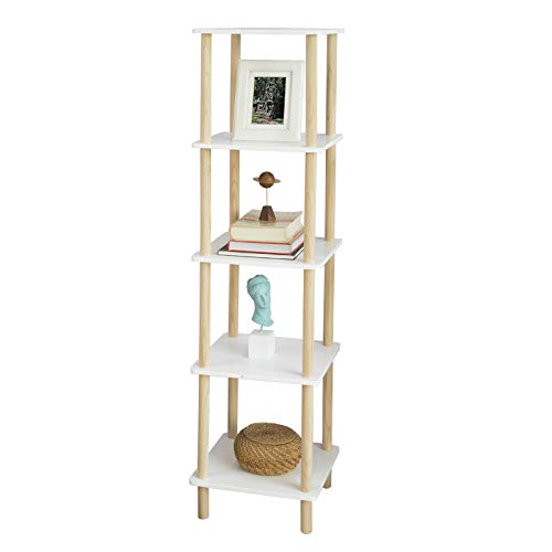 SoBuy STR04-K-WN Estantería de 5 Niveles para Baño Librería Escalera 36 * 36 * 138 cm ES (36 x 36 x 138 cm)