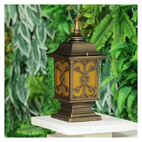 Solar sobremuro LED Columna Faro Exterior Europeo retro marrón jardín luz vintage ip55 impermeable impermeable al aire libre lámpara paisaje fundido de aluminio aluminio pilar ligero cerca calle calle