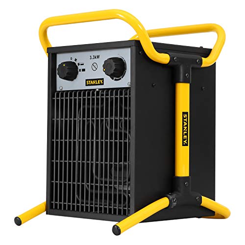 Stanley eléctrico calentador industrial, 3300 W, Stainless Steel, Negro