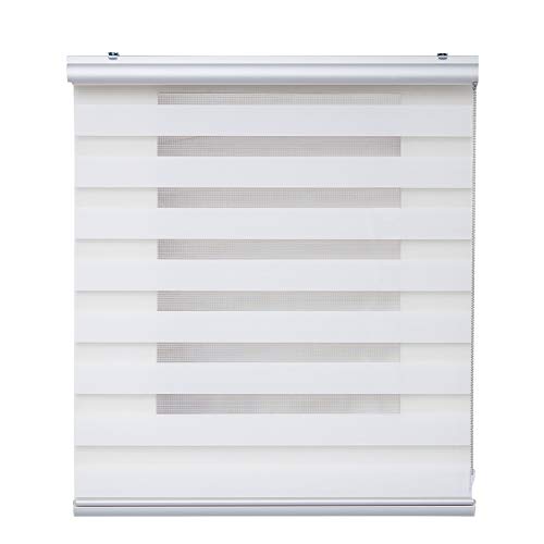 STORESDECO Estor Noche y Día Plus, Estor Enrollable con Doble Tejido para Ventanas y Puertas, Acabados Premium. (Blanco, 100 cm x 250 cm)