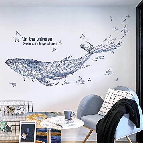 SUNSK Arte Enorme Ballena Pegatinas De Pared Para Sala De Estar Dormitorio Sofá Fondo Decoración De Pared Extraíble Vinilo Pared Calcomanías Decoración Del Hogar