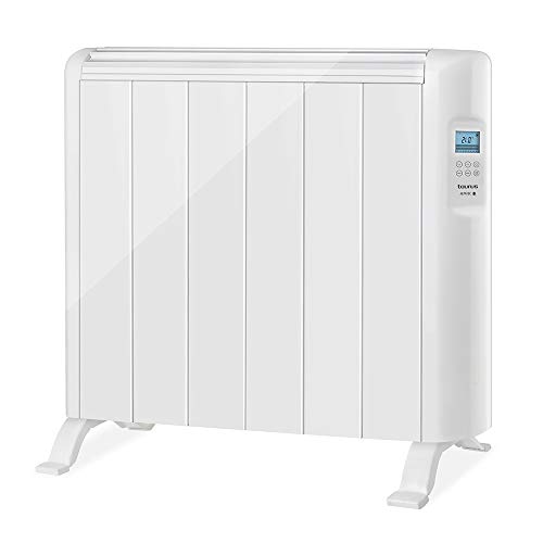 Taurus Vilna P 1200W - Emisor Térmico Digital, Tecnología Seca, sin Fluidos, 6 elementos, programación diaria-semanal, 3 modos, temperatura ajustable, incluye patas y soporte pared, 1200W, multicolor