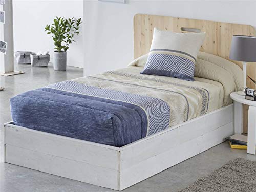 Tejidos JVR - Edredón Ajustable Yucatan - Cama 105 cm - Color Azul