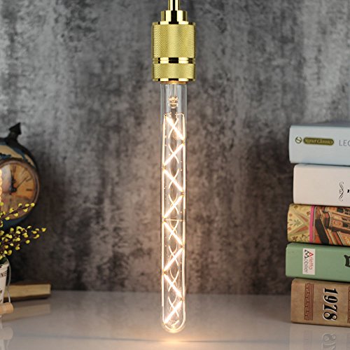 TIANFAN Edison Classic Long Test Tube T28 300mm Zigzag Design Filamento Led recto 6W Bombilla de luz decorativa especial regulable (Clear)