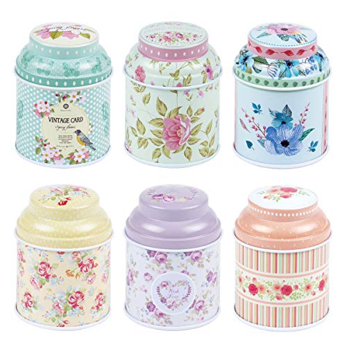 TooGet Elegantes Latas Vacías, Shabby Chic Mini-Cajas para Velas DIY, Almacenamiento en Seco, Especias, Té, Dulces, Regalos para Fiestas, Y Regalos - Color Al Azar - 6PCS