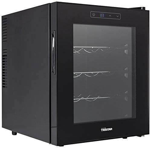 Tristar WR-7516 Vinoteca con capacidad para 16 botellas y muy baja vibración, 70 W, 48 litros, Negro