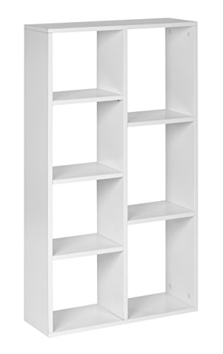 ts-ideen Estantería de Pared Librería CDs Almacenamiento Madera Blanco