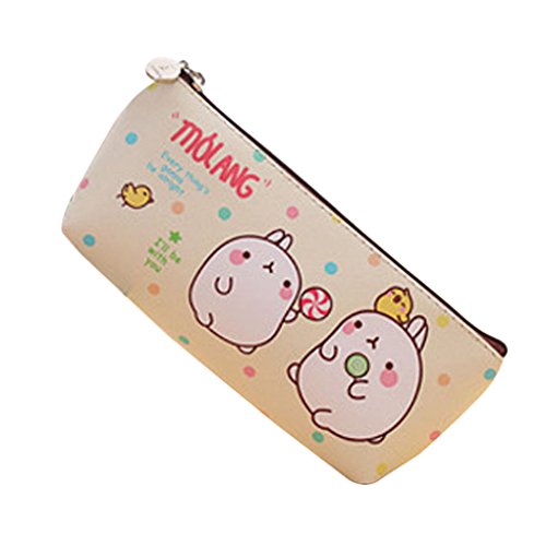 Uokoki Lindo Conejo de Kawaii Molang Estuche estanco al Agua lápiz, Bolsa cosmética, Maquillaje y Bolsos, a Prueba de Agua almacenaje de la Pluma lápiz Bolsa de papelería