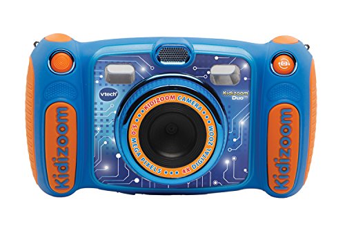 VTech Kidizoom Duo 5.0, Cámara de Fotos Digital para Niños, 5 MP, Pantalla a Color, 2 Objetivos, Azul, Versión Inglesa