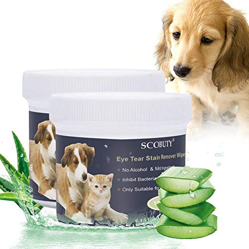 Wipes, Toallitas húmedas, Toallitas para Perros y Gatos, Pet Eye Wet Wipes Cat Tear Stain Remover , Toallitas Limpiadoras para los Ojos de Perros y Gatos, Frescos desodorizantes e hipoalergénicos