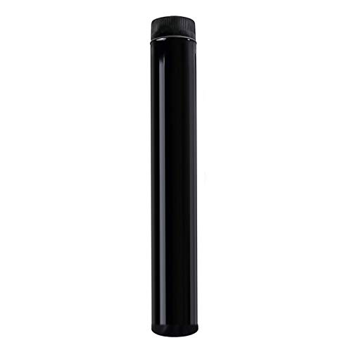 WOLFPACK LINEA PROFESIONAL 22011032 Wolfpack Tubo Acero Vitrificado Ideal Estufas de Leña, Chimenea, Alta resistencia, Color Negro, Ø 175 mm sin llave