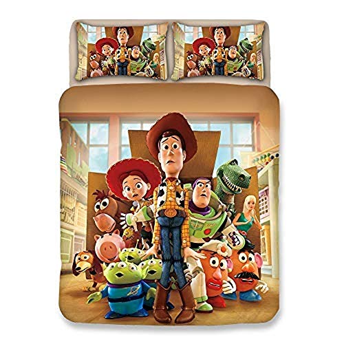 XWXBB Niciyo Toy Story - Juego de cama de 3 piezas con funda de edredón y 2 fundas de almohada, grueso y suave (A14, King 220 x 240 cm)