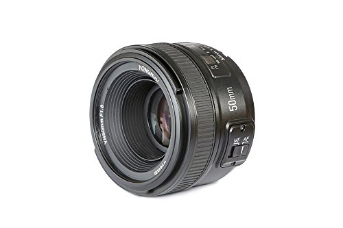 Yongnuo YN50MM - Objetivo para cámaras Nikon DSLR (f/1.8, 58 mm, AF/MF), Negro