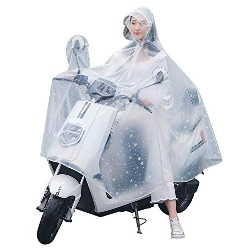 YWAWJ Vespa del impermeable de tierra bicicletas lluvia impermeable poncho, la chaqueta for adultos, la capa transparente reutilizable lluvia Estudiante de bicicletas eléctrico individual grueso del c