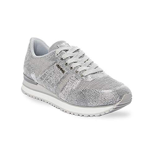 Zapatilla Sneaker Yumas VARSOVIA Plata Fabricado en Nylon Transpirable Plantilla Confort Látex para Mujer