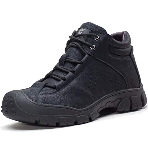 Zapatillas de Seguridad Hombre Invierno Mujer Fur Forro Cálidas Botas Zapatos de Trabajo Antideslizante Negro 37