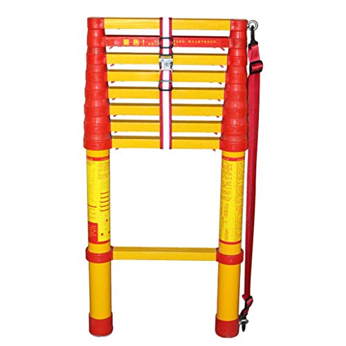 ZAQI Escalera Extensible Escalera telescópica Escalera Extensible de Fibra de Vidrio, Escalera telescópica Plegable Liviana, Tipo Loft, Uso Exterior/Industrial/de Emergencia, Carga 150 kg (Size : 1M)