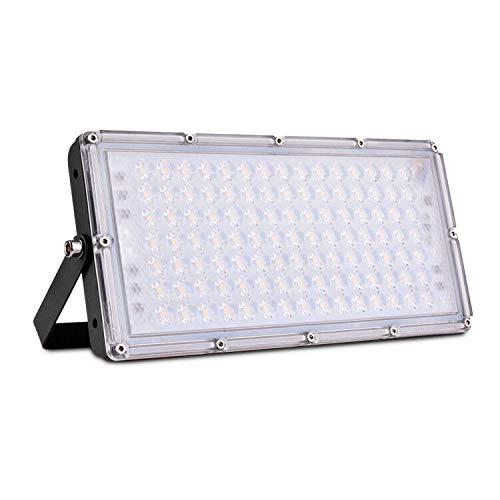 100W Proyector LED exterior IP65 Impermeable Foco exterior 10000 lumen 3000K Luz calida Foco LED Led Floodlight para jardín garaje Terrazas Iluminación [clase energética A ++]