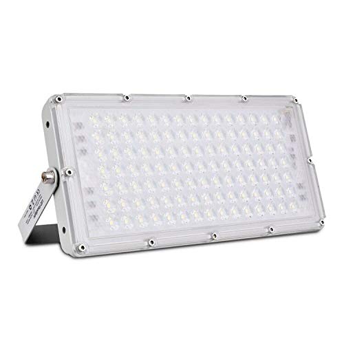 100W Proyector LED exterior IP65 Impermeable Foco exterior 10000 lumen 6500K Blanco frío Foco LED Led Floodlight para jardín garaje Terrazas Iluminación [clase energética A ++]