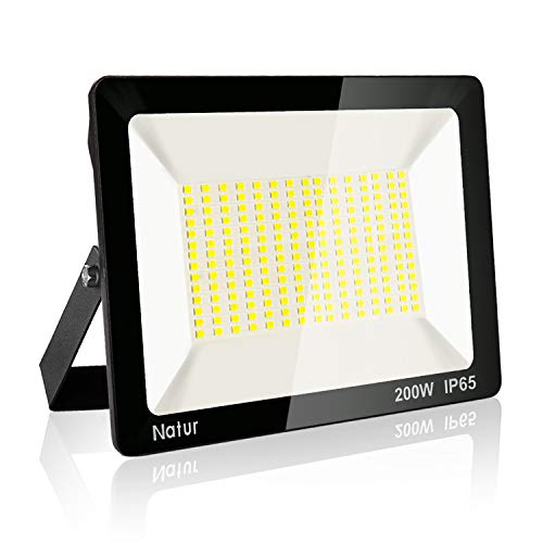 200W LED Foco Exterior, Proyector Foco Led Blanco Cálido 3000K Floodlight Brillo Alto IP65 Impermeable Exterior Iluminación para Jardín, Garaje, Fábrica [Clase de Eficiencia Energética A++]