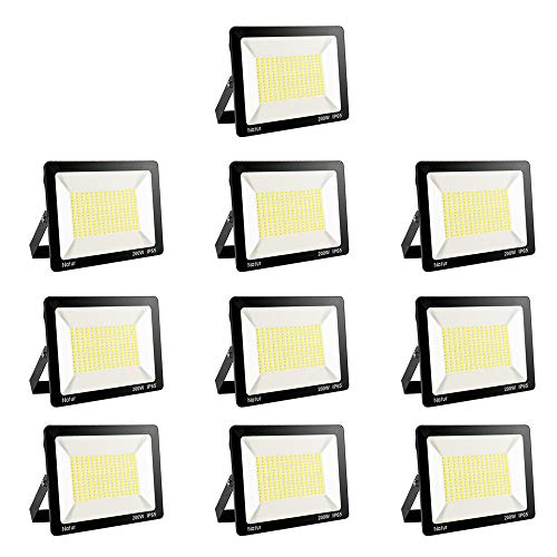 200W LED Foco Exterior, Proyector Foco Led Blanco Frío 6000K Floodlight Brillo Alto IP65 Impermeable Exterior Iluminación para Jardín, Garaje, Fábrica [Clase de Eficiencia Energética A++]