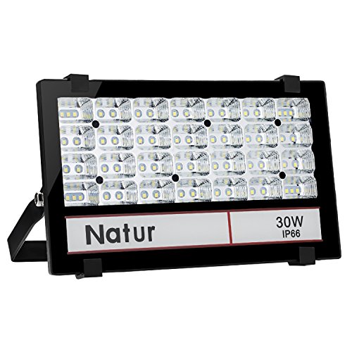 30W Foco LED Exterior Proyector,3000LM 6000K Blanco frío ，Impermeable IP66 Foco Reflector industrial Iluminación Exterior para jardin [Clase de eficiencia energética A++]