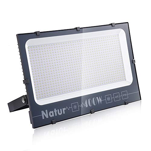 400W Foco LED Exterior, Natur Alto Brillo 40000LM 6000K Proyector LED, IP66 Impermeable Iluminación de Seguridad para Patio, Garaje, Camino, Jardín (Blanco Frio)