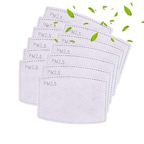 50 filtros de carbón activado Pm2.5 reemplazables, reemplazables, anti niebla, para filtros de piezas protectoras