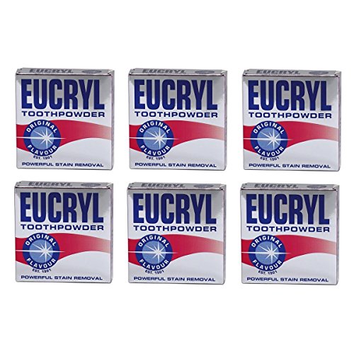 6 x Eucryl Smokers polvo de dientes original 50 g