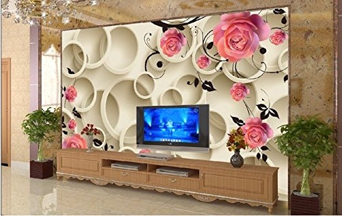 Acutray Papel Tapiz Floral Rosa 3D Experten Grandes Murales De Papel Tapiz Papel Tapiz De Pared Tv Salón Dormitorio Matrimonio Habitación Caliente Flor