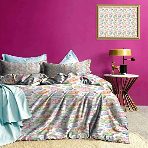 Adorise Duvet Cover Set Batida Carne empanada Mollete Primavera Funda nórdica iluminó la habitación - Queen Size