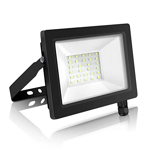 Aigostar Foco Led Exterior 20w,1800LM Foco Proyector Led,IP65 Impermeable Luz de Seguridad,Blanco Frío 6400K Floodlight Led, para Jardín, Patio,Garaje, etc.