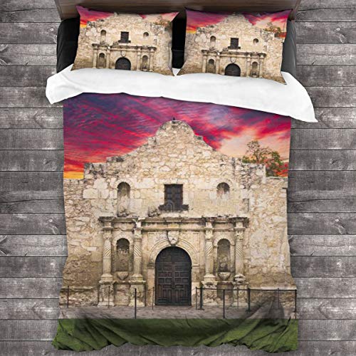 AIMILUX Funda Edredón，El Alamo,San Antonio,TX，Ropa de Cama Funda Nórdica,1（240x260cm）+2（50x80cm）