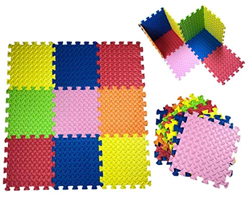 Alfombra infantil puzzle bebe suelo goma espuma eva, proteccion del suelo de habitacion niños y niñas 9 piezas de 30x30x1cm