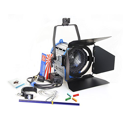 Alumotech 1000 vatios Fresnel Tungsteno Foco Lámpara Atenuador Incorporado Cable Atenuación Studio Video Luz para la cámara de Iluminación Compatible + Globos + Barndoor