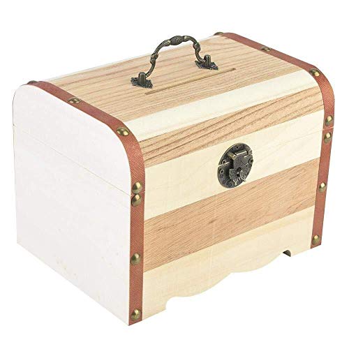 Apilable Organizador de Habitación Cofre del Tesoro Popular Retro Joyería de Madera Maciza Organizador Caja de Caja Caja de Dinero con pestillo Tapa (Size : M)