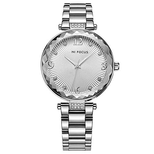 AZPINGPAN Relojes de Espejo con Corte de Diamante para Mujer, Reloj Movimiento japonés de Moda, Acero Inoxidable con Reloj de Pulsera Impermeable para Negocios y Ocio