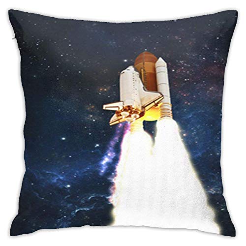 Babydo Throw Pillow Covers El Transbordador Espacial Se Lanza Al Exterior De Esta Ropa De Cama Amueblada. Fundas De Almohada De Tiro Cuadradas Suaves Y Coloridas. Sofá Único Y Personaliz