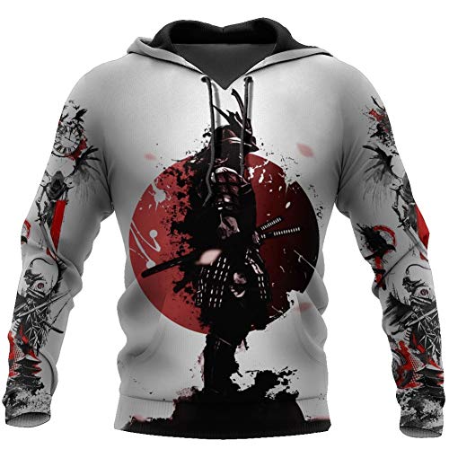 BBYaki Samurai Armor Sudaderas Manera del Otoño Camiseta para Hombre 3D por Todas Partes Impreso Unisex Zip Pullover DW0192 Chaqueta Informal,Hoodie,S