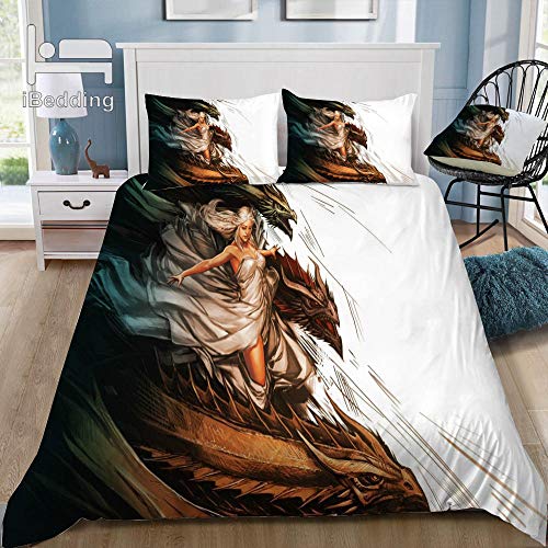 Bevvsovs® Juego De Cama Anime Hermosa Chica 220 X 230 Cm (1 Funda Nórdica De Apertura Y Cierre con Cremallera + 2 Fundas De Almohada 50X75Cm) Serie De Fundas Nórdicas Suaves Y Exquisitas De Fibra Ext