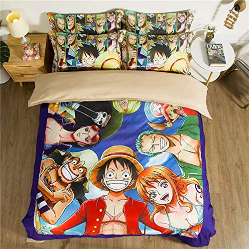 Bevvsovs® Ropa De Cama 3D Héroe Chico Anime 200 X 200 Cm (1 Funda Nórdica De Apertura Y Cierre con Cremallera + 2 Fundas De Almohada 50X75Cm) Serie De Fundas Nórdicas Suaves Y Exquisitas De Fibra Ext