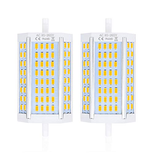 Bonlux No Regulable 25W Led R7s 118MM J118 Bombilla con 2500LM, Blanco Cálido 6000K para Lámpara de Pie (2-Unidades)