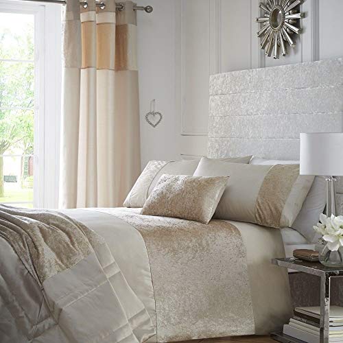 Boulevard Tira de terciopleo para Cubrir Juegos de Cama, poliéster, Beige, Matrimonio