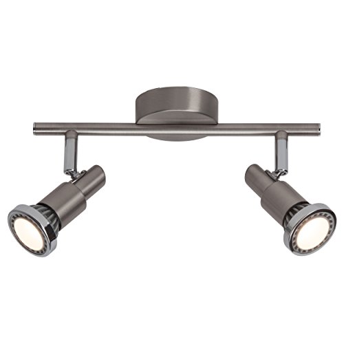 Brilliant Ryan Spot tubo, 2-focos, GU10 LED, 2 x 3 W, 230 lm, 3000 K, de metal, hierro/cromo/blanco G57413/77