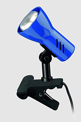 Briloner Leuchten Flexo giratorio con pinza e interruptor de cable, azul, 40 W, metal, 40 W, 2794-010P