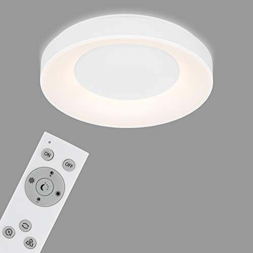 Briloner Leuchten Lámpara Techo LED Regulable, Remoto, Control de Temperatura de Color, luz Nocturna Incl, función de Temporizador, 36 vatios, 3.600 lúmenes, Blanco