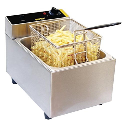 Buffalo - Freidora individual de 5 litros (300 x 270 x 400 mm), modelo comercial de cocina de catering eléctrica