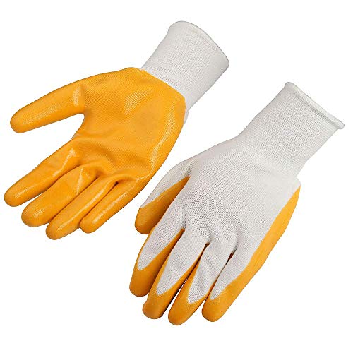 Cablematic - Guantes de trabajo de polyester nitrilo XL 12 pares herramientas Tolsen