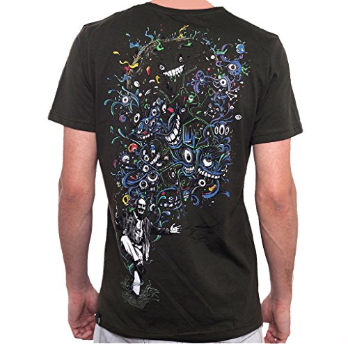 Camiseta psicodélica Estampada Albert Hoffman - Ropa Urbana de diseño en algodón para Hombre, marrón Oscuro, Talla XXL