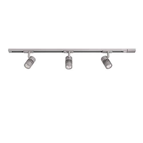 CARRIL CON FOCOS LED 3X8W 3000K PLATA